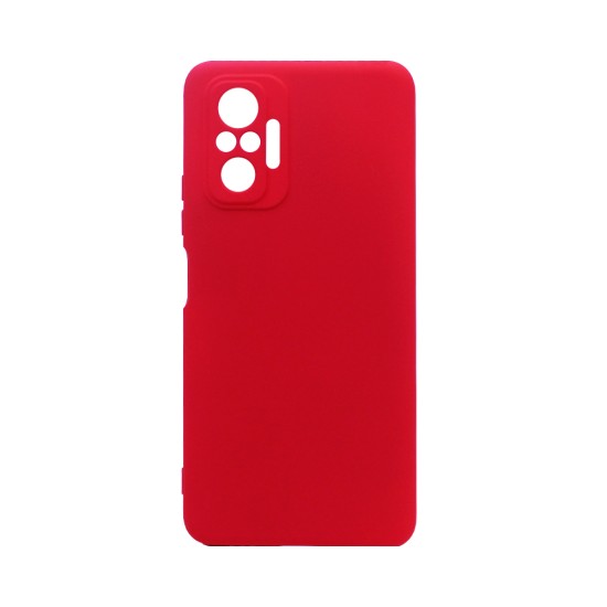 Capa de Silicone com Moldura de Câmera para Xiaomi Redmi Note 10 Pro Vermelho